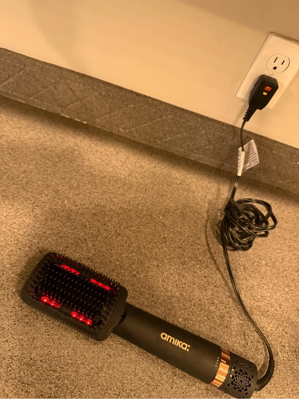 amika Black Styling Brush with Rose Gold Trim